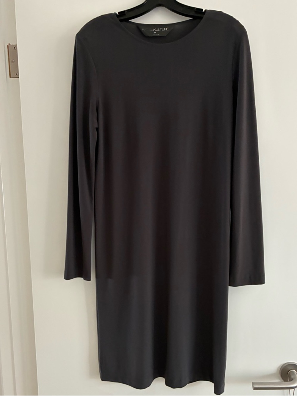 Kamalikulture Steel Grey Long-Sleeve Shift Dress